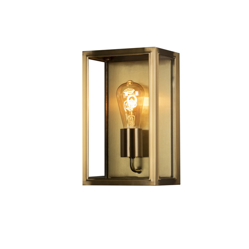 Carpi Modern Outdoor Wall Light Flush Mount, 30 cm H x 18 cm W x 13.5 cm D, Brass