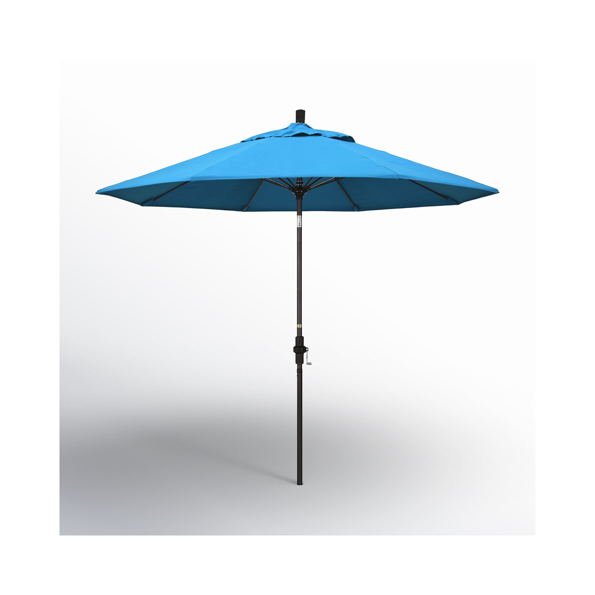 Roverta 9' Market Sunbrella® Umbrella, Canvas Cyan Sunbrella® Canvas, Black