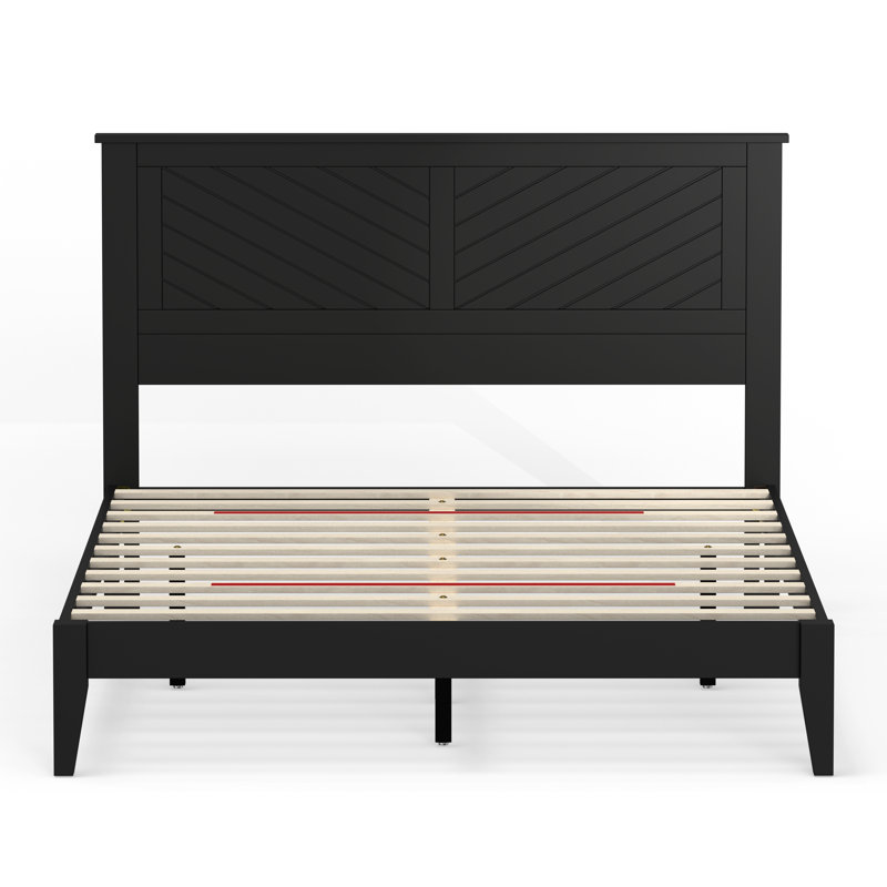 Palmdale Solid Wood Platform Bed, Black, Queen