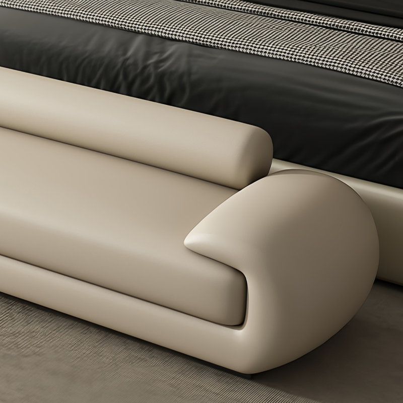 Laricka Leather Match Upholstered Bench, Off White