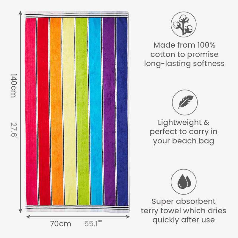 Theon Stripe Rainbow Beach Towel