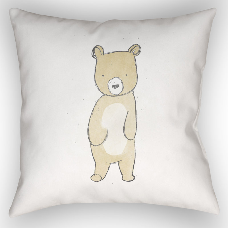  Indoor/Outdoor Throw Pillow, 20" H x 20" W x 4" D, Bear