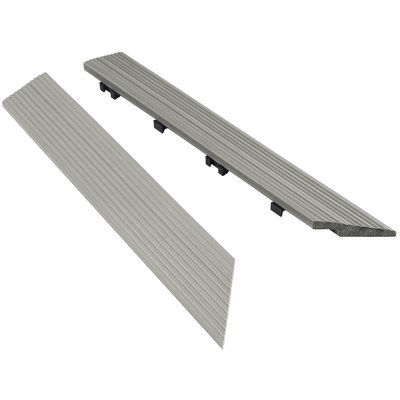 2"x 12" Quick Deck Composite Deck Tile Outside Corner Fascia in Icelandic Smoke White (2-Piece/Box)