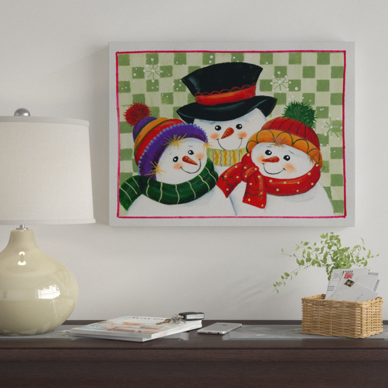 « snow family 2 », art sur toile, H 14 po x l 19 po x P 2 po