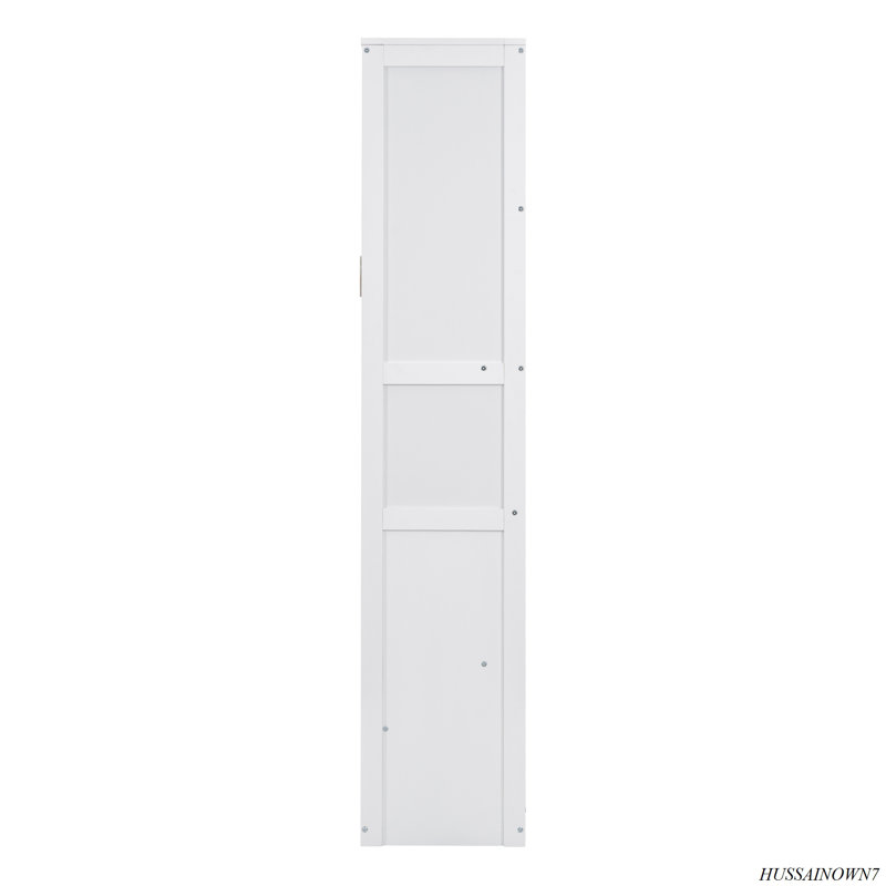 Murphy Bed Wall Bed With Shelves, White, Queen