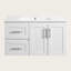 Meuble-lavabo mural 36 po avec lavabo intégré en céramique, meuble-lavabo flottant avec 2 tiroirs et tablette réglable, meuble-lavabo simple à cadre en bois massif-278574164