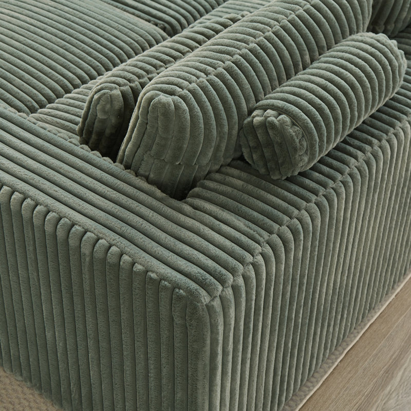 Méridienne modulaire surdimensionnée moderne 87 po, aucun assemblage requis, causeuse en peluche nuage avec deux repose-pieds amovibles, fauteuil-lit moderne moelleux
