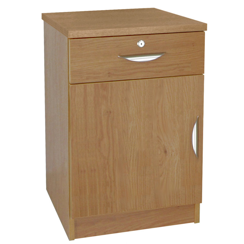 1 -Door 1 -Drawer Storage Cabinet, English Oak Matte Finish