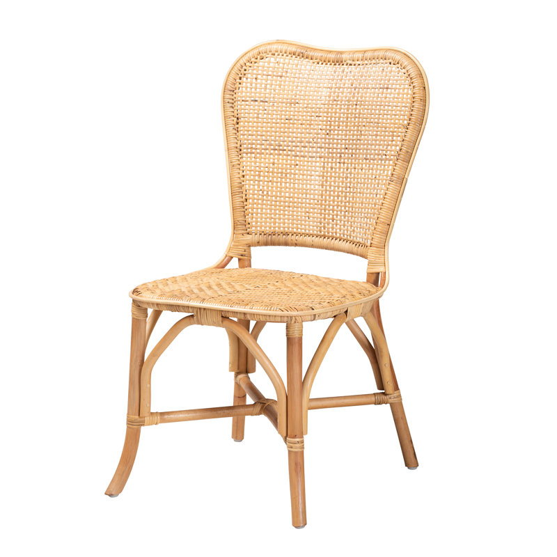 Chaise d'appoint en rotin brun naturel Pineapple