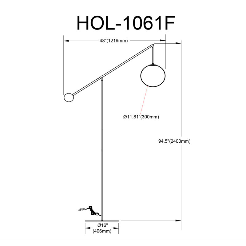 Lampe sur pied H 94,5 po Kenn, Laiton vieilli