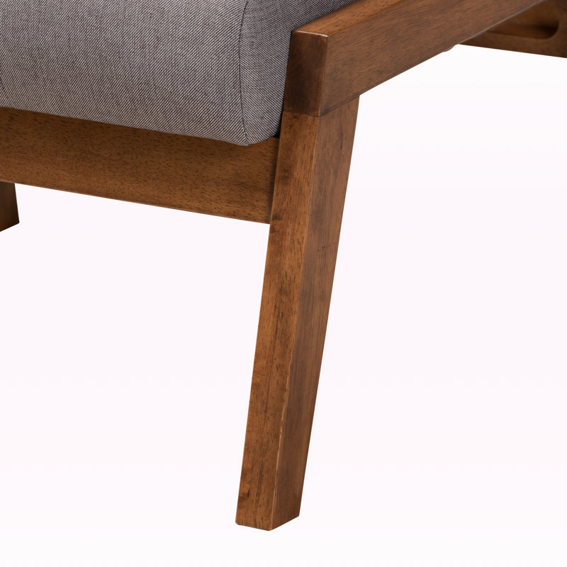 Repose-pieds en tissu gris Finesse Mid-Century