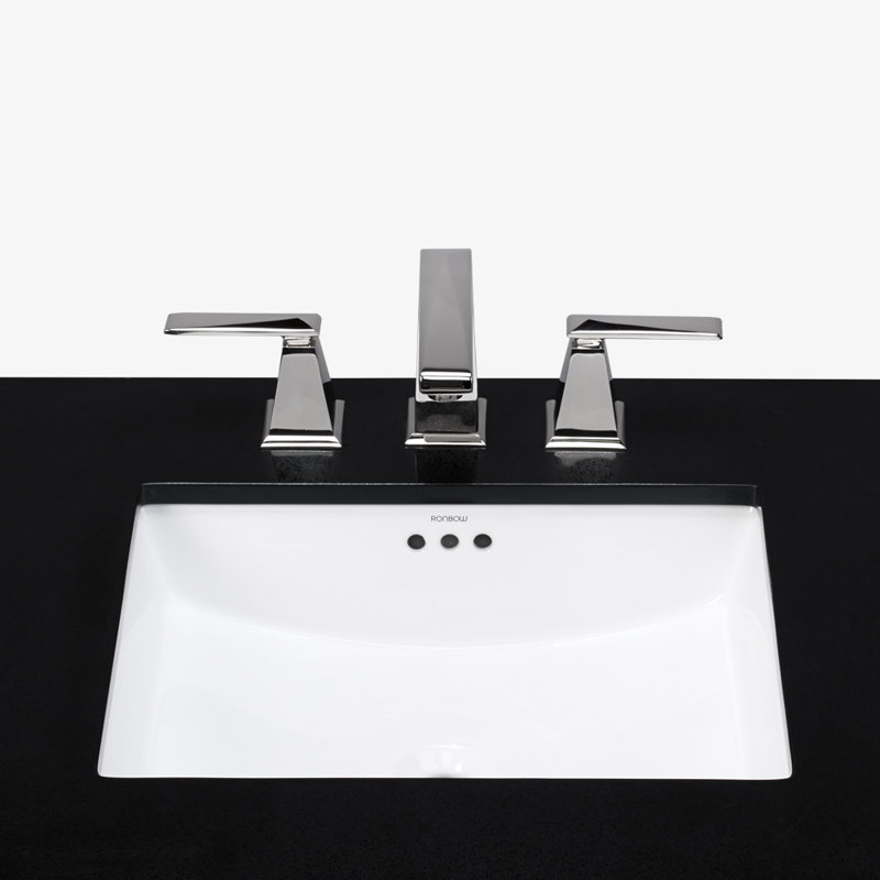 Ronbow Essence 13.39'' Rectangular Bathroom Sink with Overflow, Glossy White