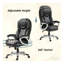 Chaise de bureau ergonomique noire à hauteur réglable - Chaise de bureau pivotante avec accoudoirs rembourrés pour un espace de travail moderne