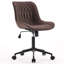 Fauteuil de bureau pivotant sans accoudoirs en similicuir rembourré et imperméable-938714778