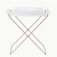 Table-plateau Cercie, finition acrylique transparente et cuivre