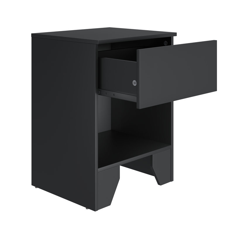 Boyd Sleep Anzio One Drawer Modern Nightstand, Anzio, Black