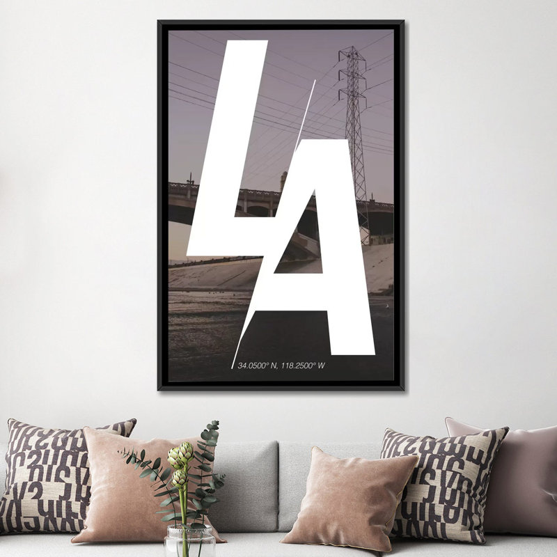 « los angeles (34 ° n, 118,2 ° l) », impression sur toile tendue, H 60 po x l 40po x P 1,5 po, Toile avec cadre noir