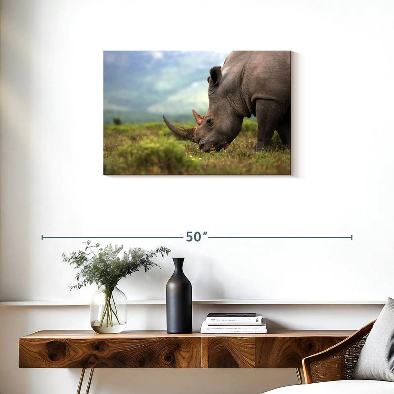 Rhinocéros en voie de disparition Brampt, H 20 po x l 30 po