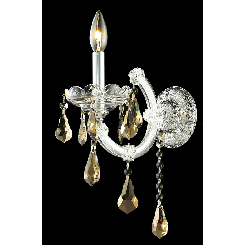 Trafford Wall Sconce, Chrome, Royal Cut, Crystal Clear