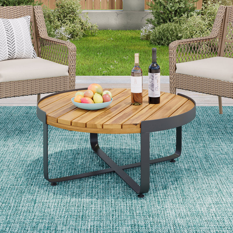 Table basse de patio, Teak