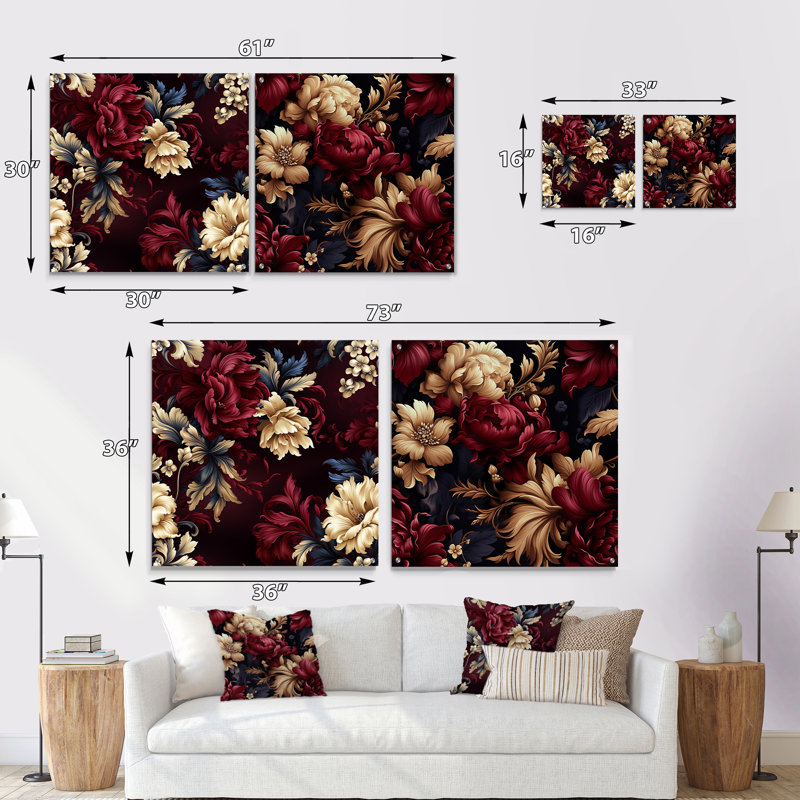 Ellesmere - Ensemble de 2 art mural en verre acrylique, H 36 po x l 73 po