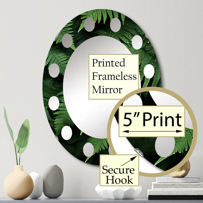 Pasteque - Miroir mural moderne ovale, 30 po x 20 po