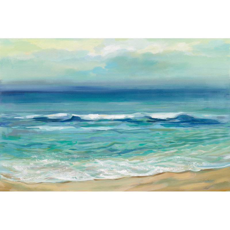Lever de soleil au bord de la mer, H 12 po x l 12 po x P 1,25 po