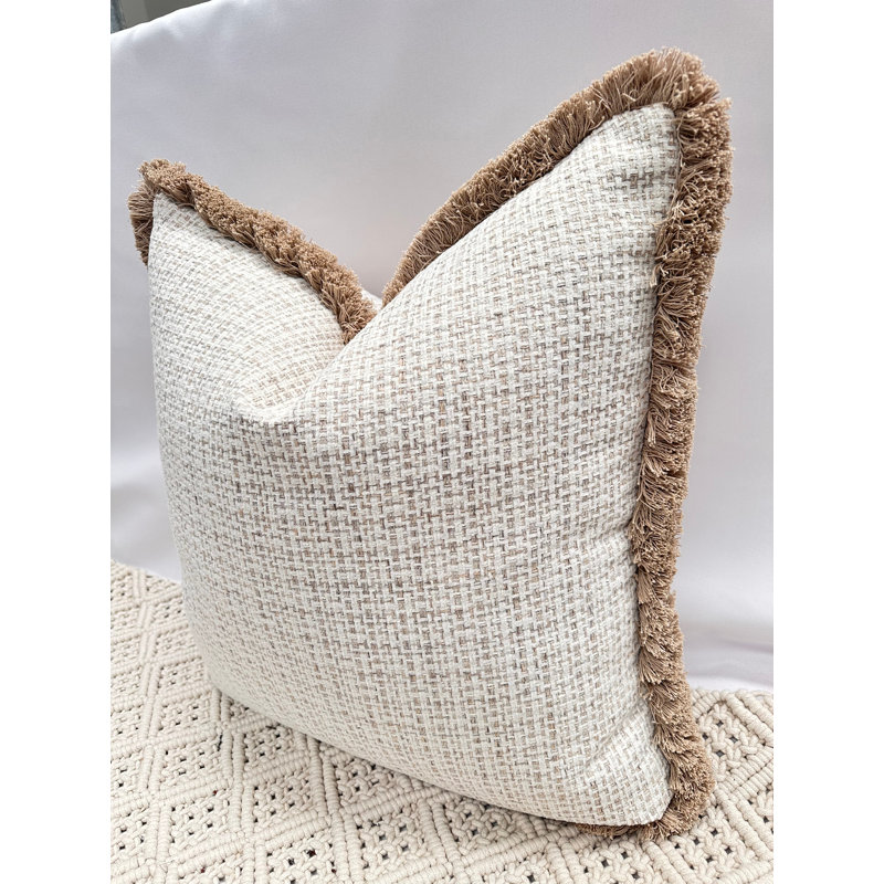 Abstract Cream Square Cushion Cover