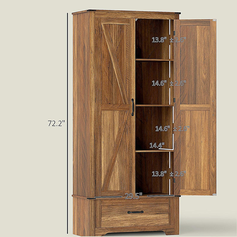 Armoire de cuisine, armoire avec tablettes réglables