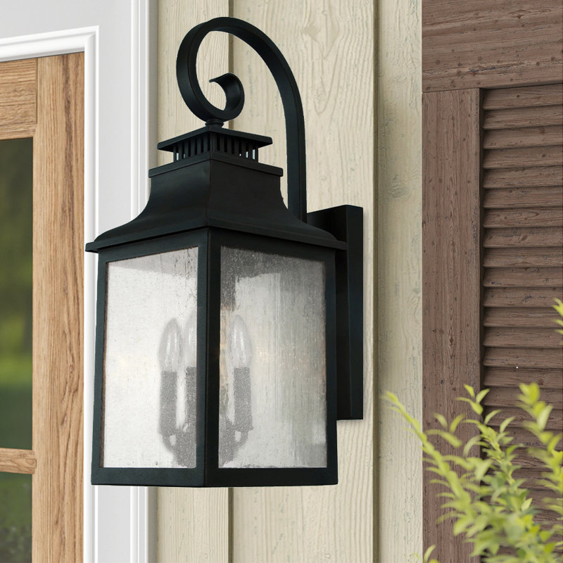 Lanterne murale d'extérieur Raedawn, 31'' H X 14'' W X 18'' D., Noir, 3