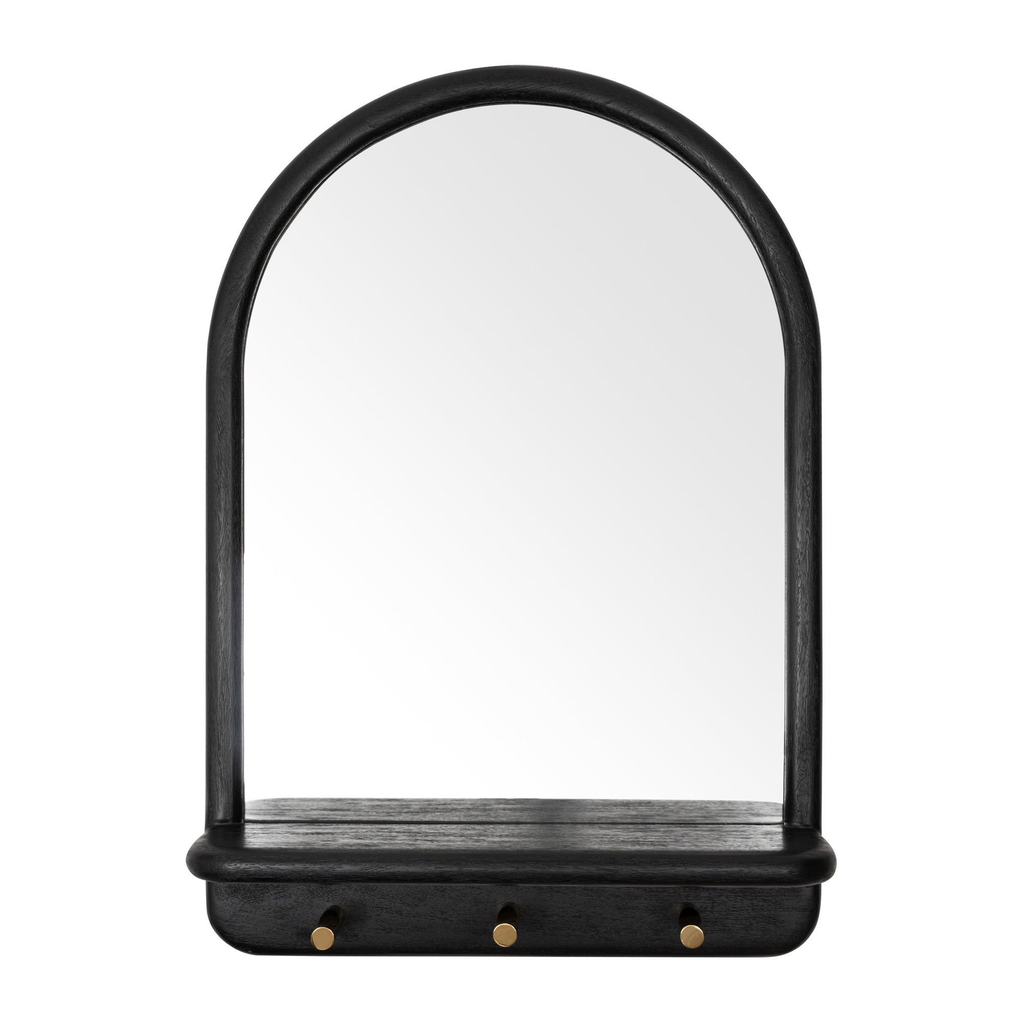 Erving Solid Wood Accent Wall Mirror, Black