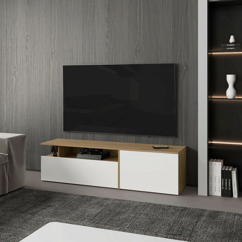 Meuble télé, salon, blanc / lumière