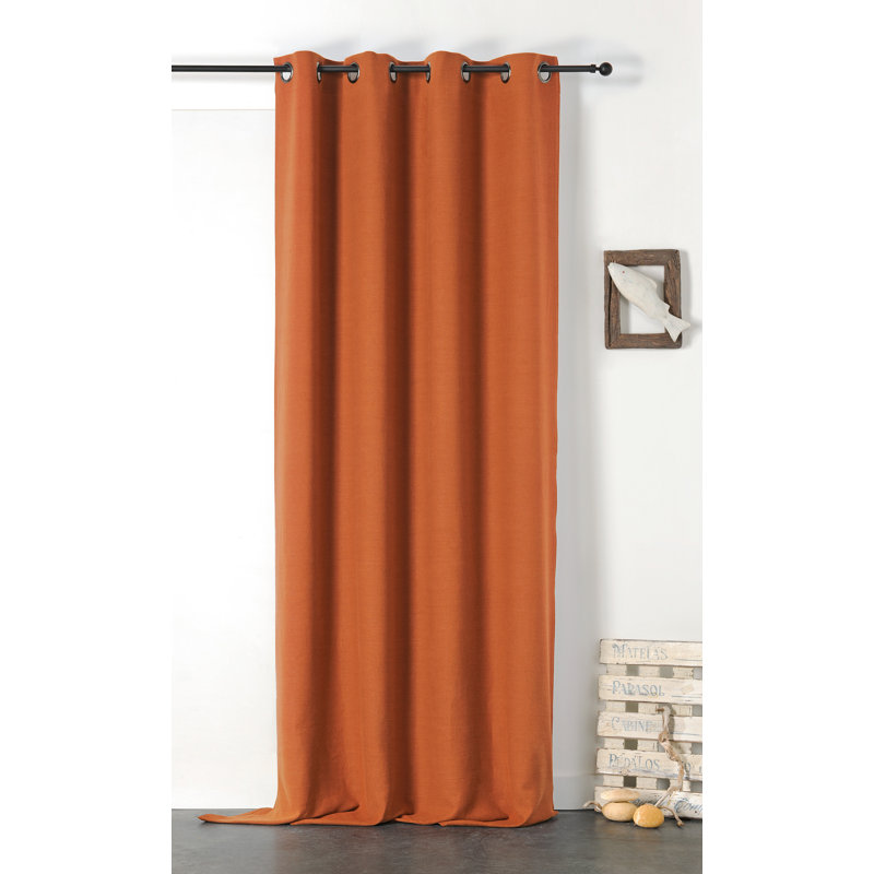 Gotlind Linen Room Darkening Curtain Single Panel, Brown