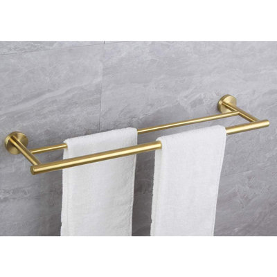 Modern 23.6'' Towel Bar - Stainless Steel With Brushed Gold Finish, Wall Mount For Bath, Bed, Kit &