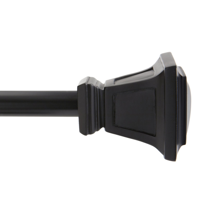 Richmond Adjustable 0.63" Single Curtain Rod, Matte Black, 48" - 86"
