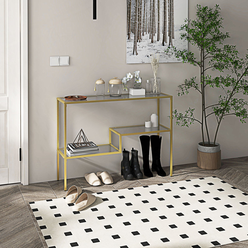 Console Table, Sofa Table, Narrow Entryway Table With Storage Shelves, Behind Sofa Table