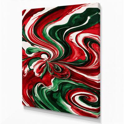 Aquarelle abstraite, art mural sur toile vert 82