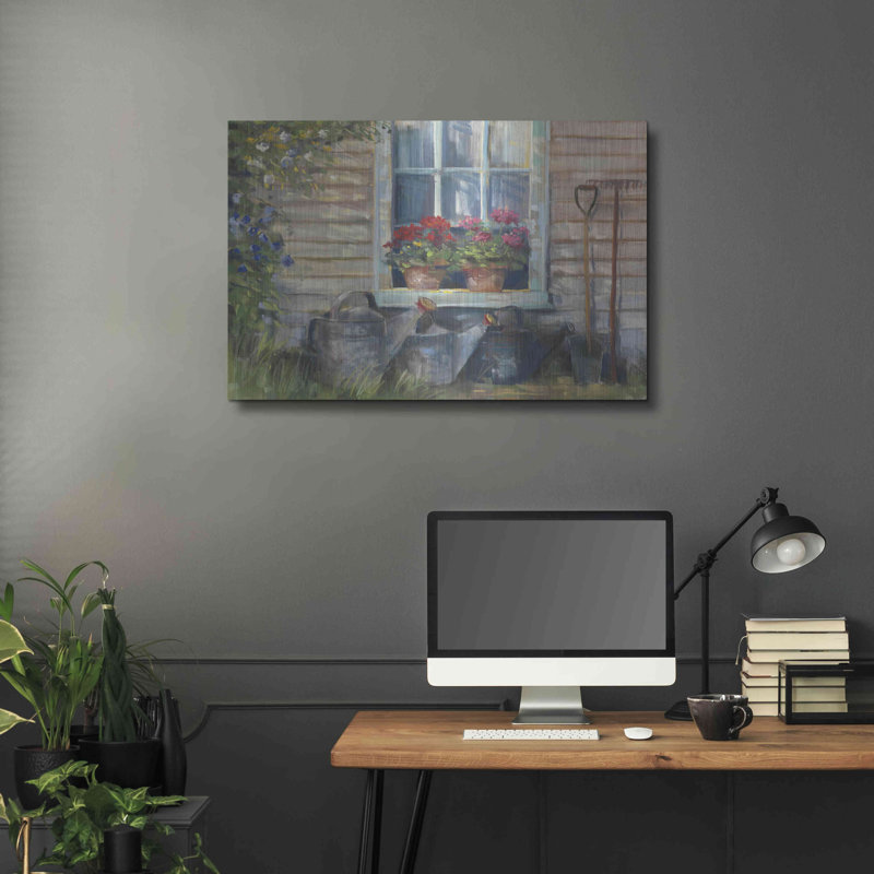 " Window With Geraniums " by Carol Rowan, 24" H x 36" W 