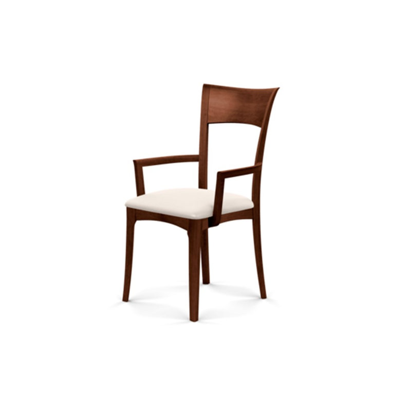 Ingrid 19.25'' H Upholstered Cherry Armchair, Cognac Cherry, White