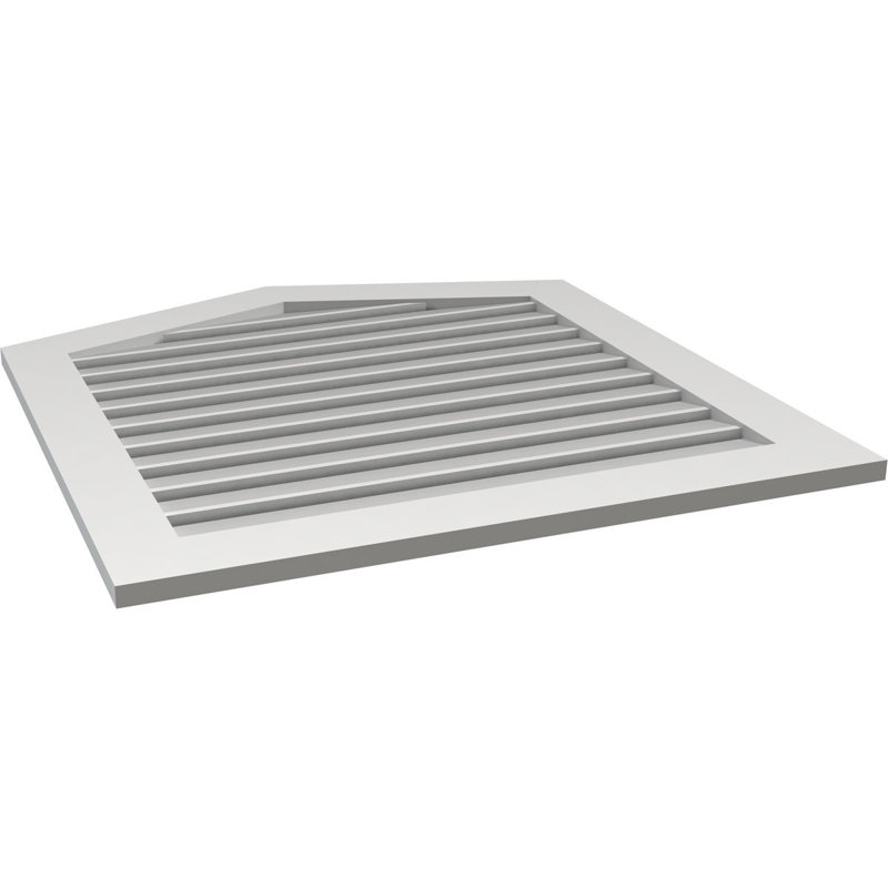Peaked Surface Mount Signature Urethane Functional Gable Vent 4/12 Pitch, Primed Tan, 38" H x 36" W x 1" D