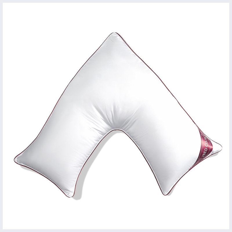 Luxury V Shape Pillow with Microfibre Filling, Breathable Hypoallergenic Cushion for Head, Neck & Back Support