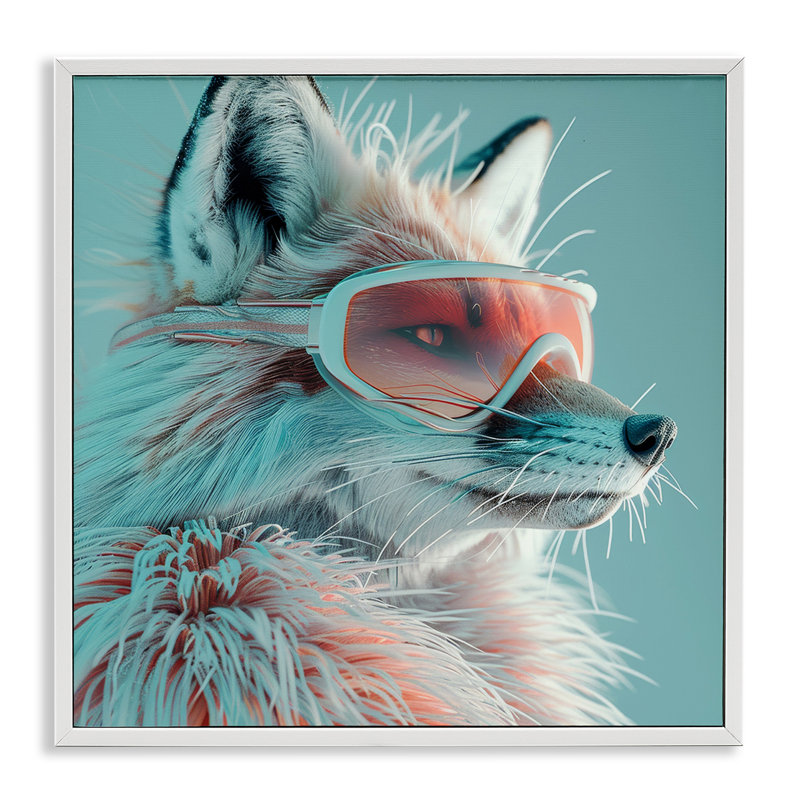 «Winter Whimsy Fox», art de la giclée encadrée par Lazar Studio, Estampe numérique encadrée blanc bord de mer
