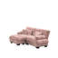 Canapé rembourré avec coussins et repose-pieds convertible