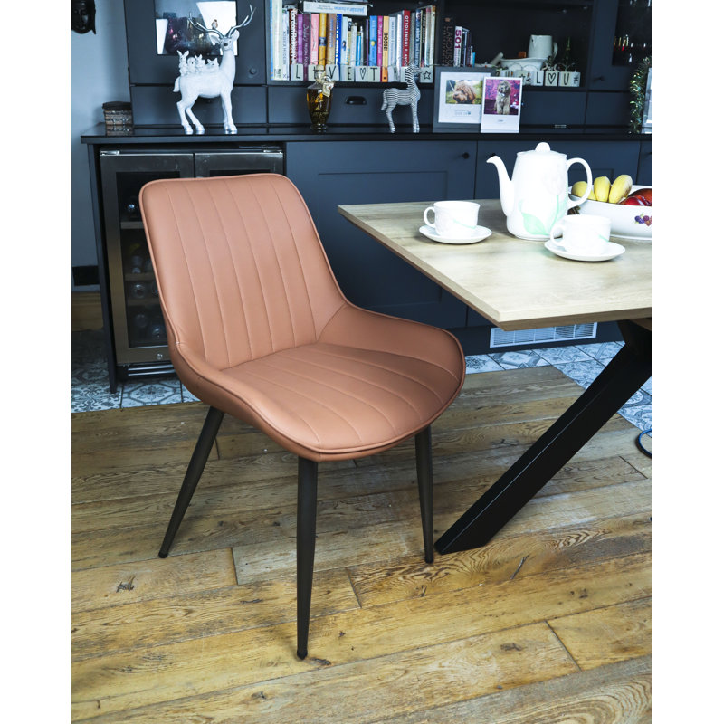Tan Retro Bucket Style Dining Chair 