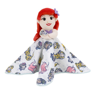 NoJo Disney Ariel and Princess White and Aqua Lovey Security Blanket