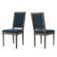 Chaises de salle à manger en tissu bleu marine 2 - pratiques et élégantes 2 dans un dossier solide, facile d'entretien-870795154