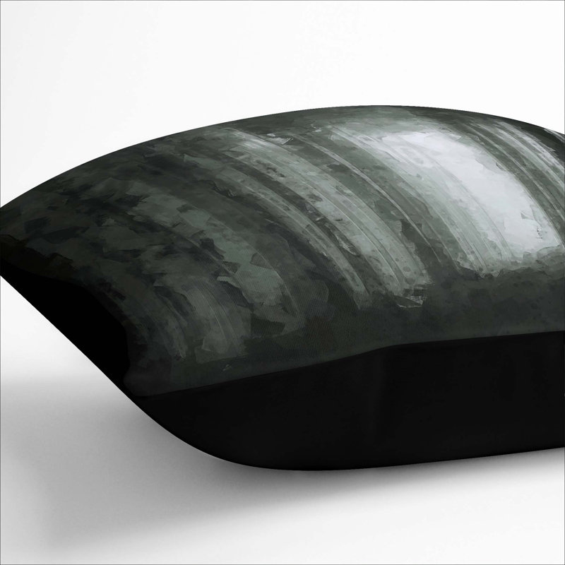 Square Cushion, Black, 55cm H x 55cm W x 20cm D