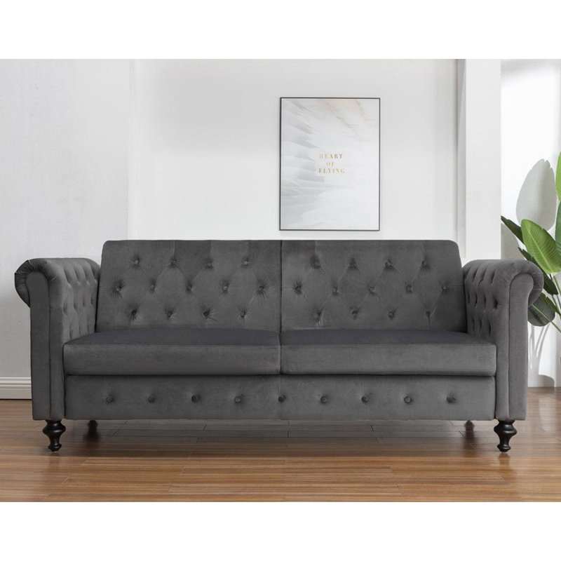 Selene 3 Seater Velvet Sleeper, Grey