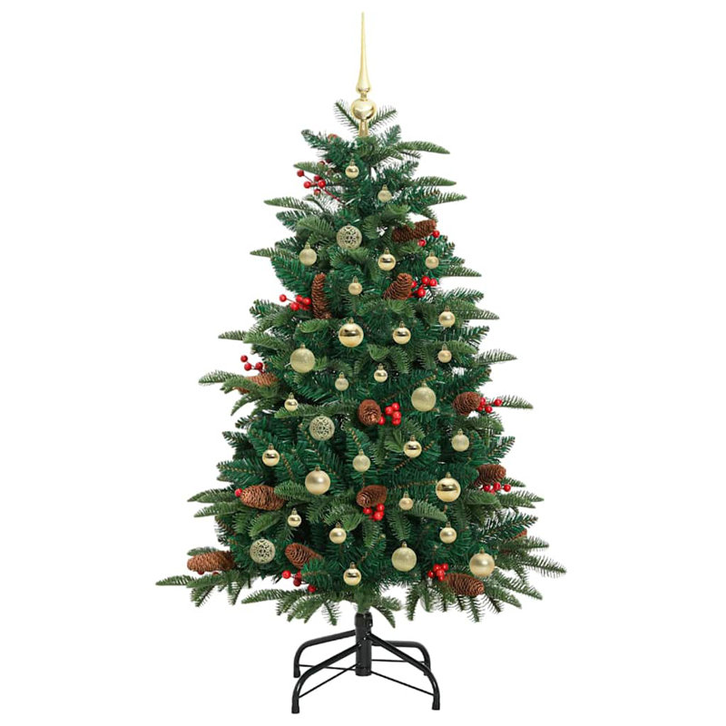 Artificial Christmas Tree with LEDs with Stand Green, 4.92 ft