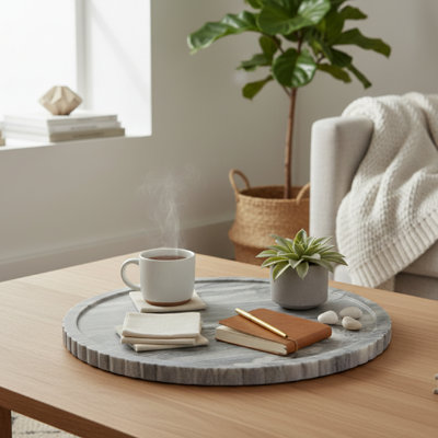 Plateau en marbre gris Haight Elora